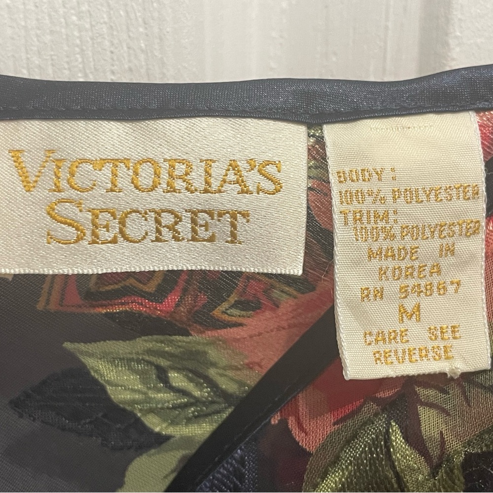 Victoria's Secret Red and Blue Sexy Chemise Sheer Teddy with Floral Design - Picture 3 of 9